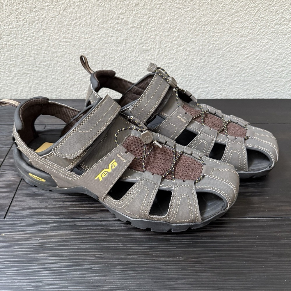 Teva Shoes Mens Size 12 1001116 Closed Toe Sandals ShocPad Brown Outdoor Hiking